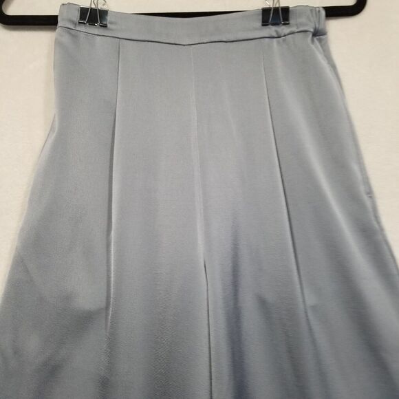 Nap Take A Nap Womens S Pull On Wide Leg Cropped Gray Leisure Pants Satin NEW - Picture 3 of 10